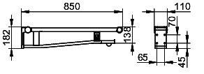 KEUCO SK-Griff WC Plan Care 34903, li mit Funk-Ausl.,verchromt/weiß, 850 mm