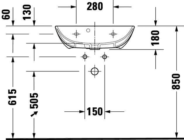 DU WT compact ME by Starck 600mm, Weiß Seidenmatt, mit ÜL, mit HLB, 1 HL, WG