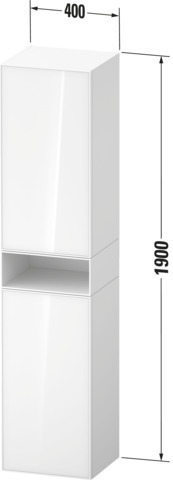 Duravit Hochschrank Zencha 360x400x1760mm Eiche Schwarz/Graphit spm 2 Türen TA Lin