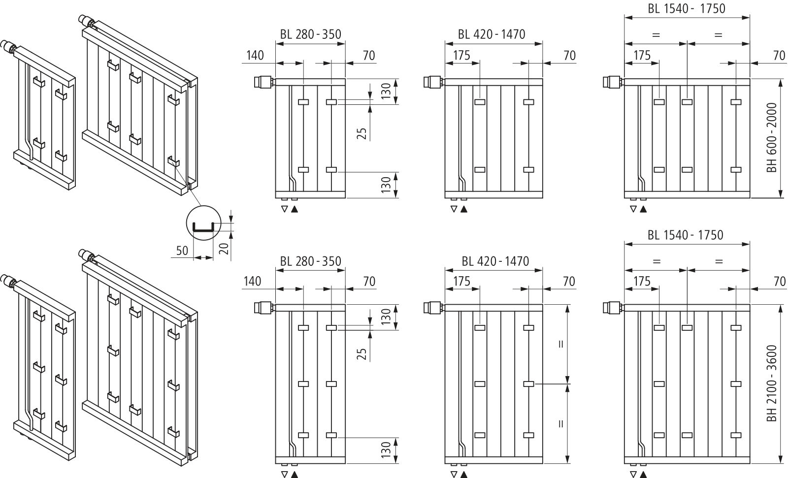 Kermi Heizwand HVN Typ10 BH1800x43x700mm QN1198, RAL9016, 6 bar, ANB12