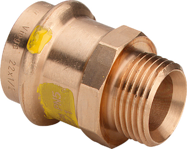Viega Übergangsstück mit SC Profipress G 2611.5 für Gas in 15mm x G3/4 Rotguss
