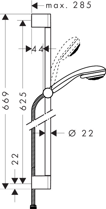 Hansgrohe Brauseset Crometta 85 1jet mit Unica Crometta Typ 65 chrom Hansgrohe Brauseset Crometta 85 1jet mit Unica Crometta Typ 65 chrom