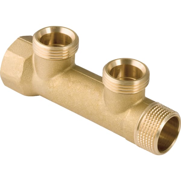 Geberit Verteiler m. GW-Anschl. und Abgang f. Eurokonus, 2 Abg., SiBr, R3/4 - G3/4