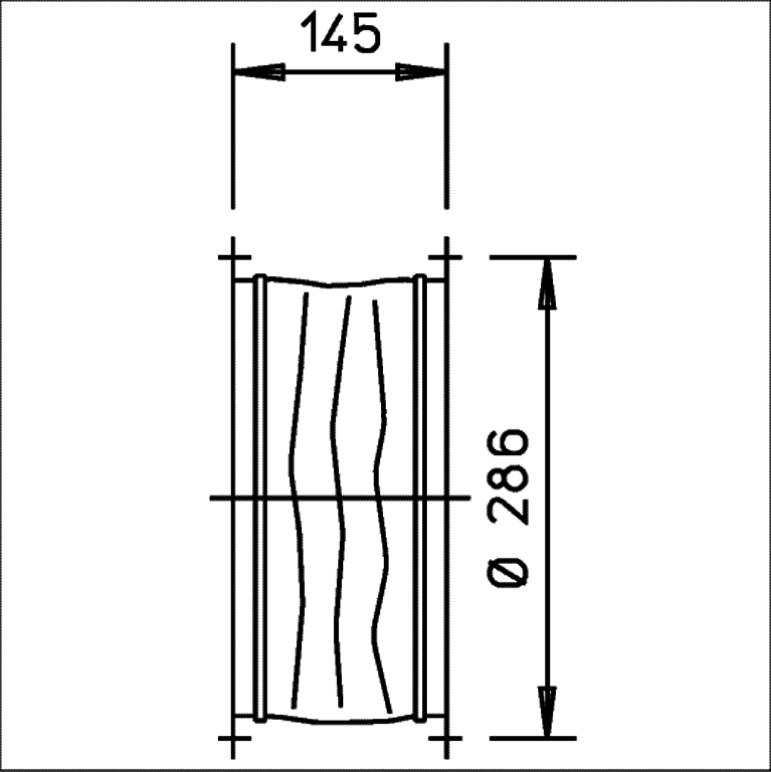 Helios STS 250 Flexible Verbindung mit 2 Rohrflanschen