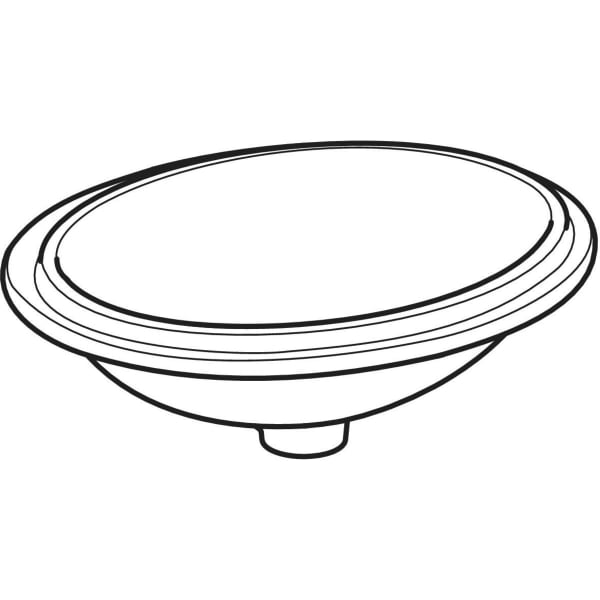 Geberit VariForm Unterbauwaschtisch, oval d:49,5x42cm, o. Hl, o. Ül., gl weiß Tect