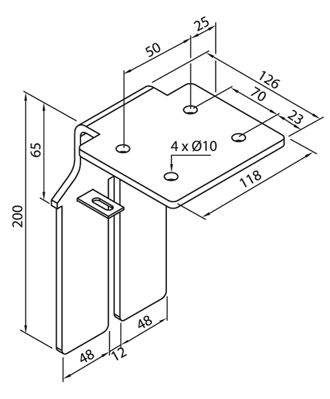 Zehnder Zubehör Bankträger ZRV322-322/1 weiß RAL 9016