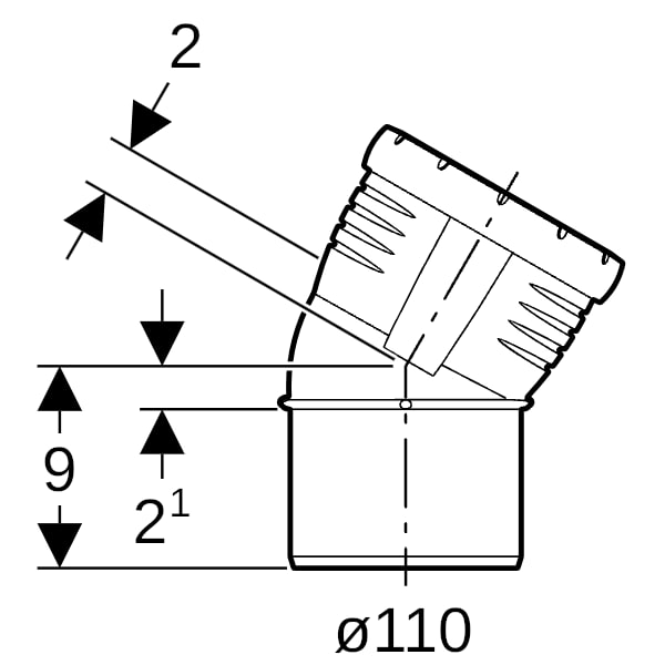 Geberit Silent-Pro Bogen 30Gr d110mm