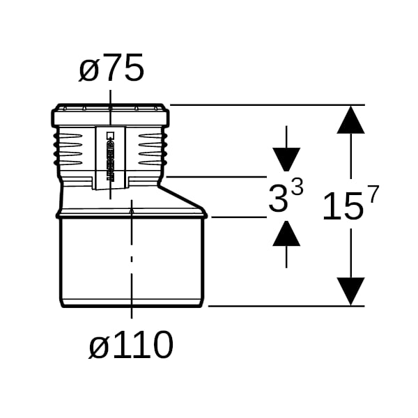 Geberit Silent-PP Reduktion exzentrisch d110/75