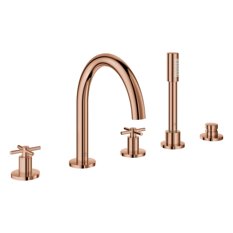 GROHE 5-Loch-Wannen-Kombination Atrio 29408 FMS Kreuz-Griff warm sunset