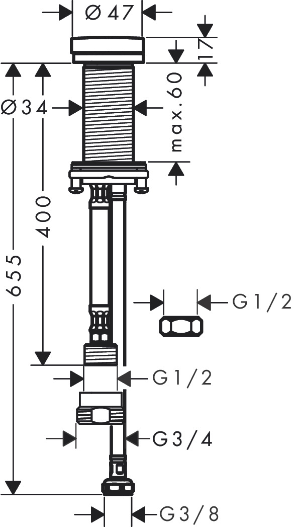 Hansgrohe Geräteabsperrventil F21 mattschwarz 
