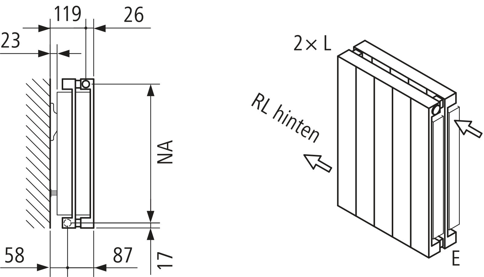 Kermi Heizwand HVN Typ22 BH2000x122x630 QN2652, RAL9016, 6 bar, ANB12