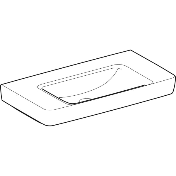 Geberit Renova Plan WT mit Ablagefl., 90x48cm o. Hl., o. Ül., weiß, KeraTect