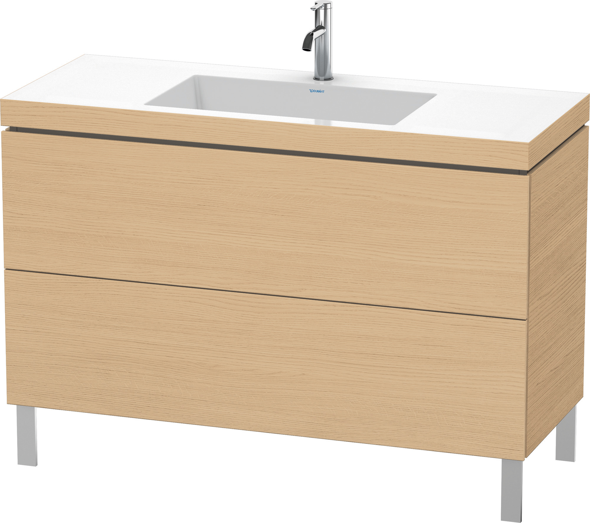 Duravit WTU L-Cube m. Vero Air 698x1200x480mm 1 HL, 2 Auszüge, Eiche Natur