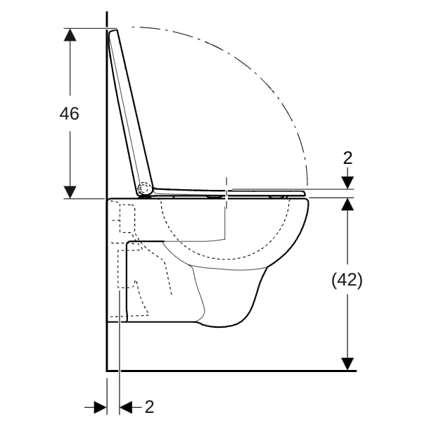 Geberit Renova Set Wand-WC mit WC-Sitz Tiefspüler, weiß