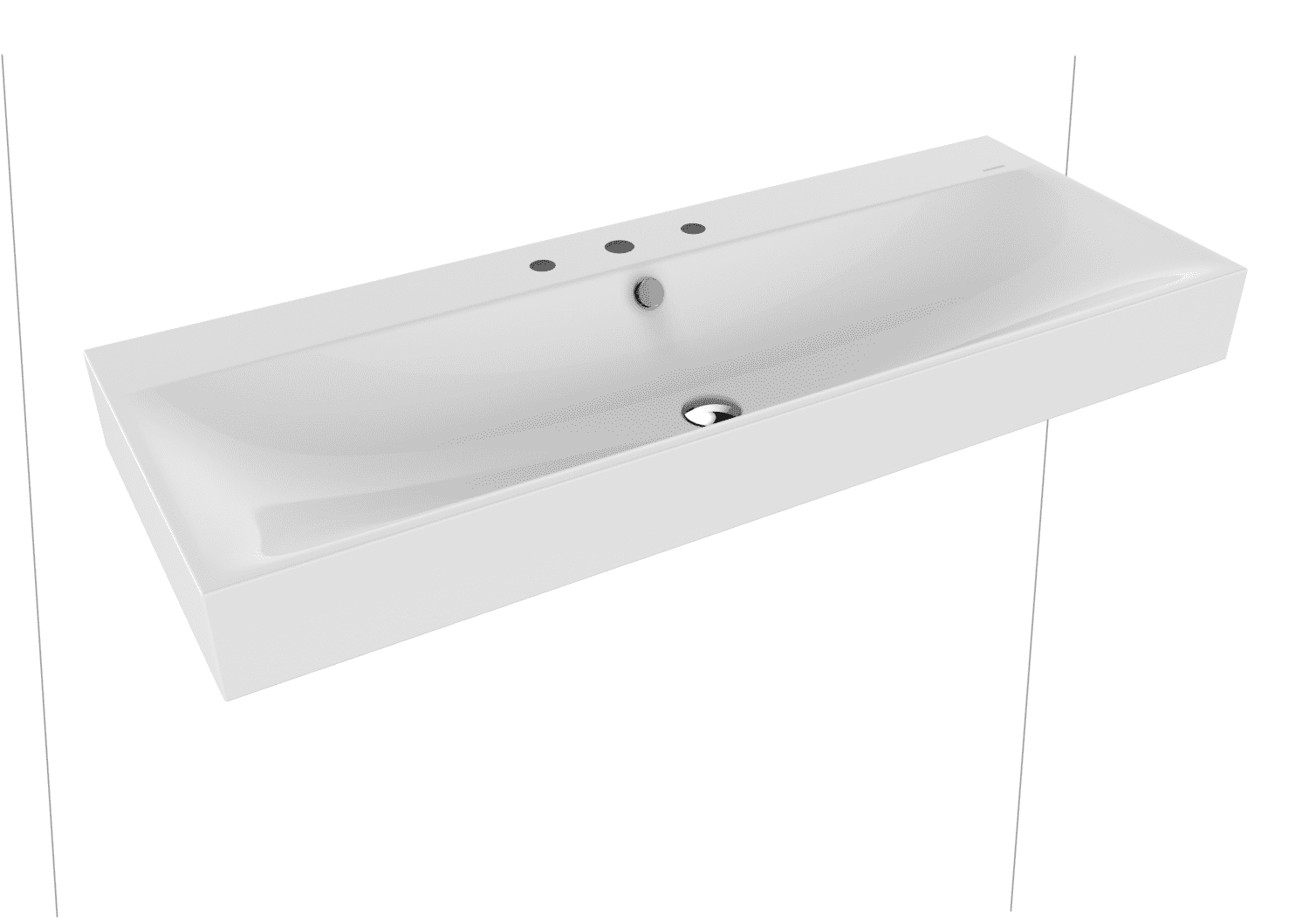KA WB SILENIO WANDWASCHTISCH Mod.3046, 1200x460mm,alpwe,PEFF,AD,m. 3HL,mÜL,chr
