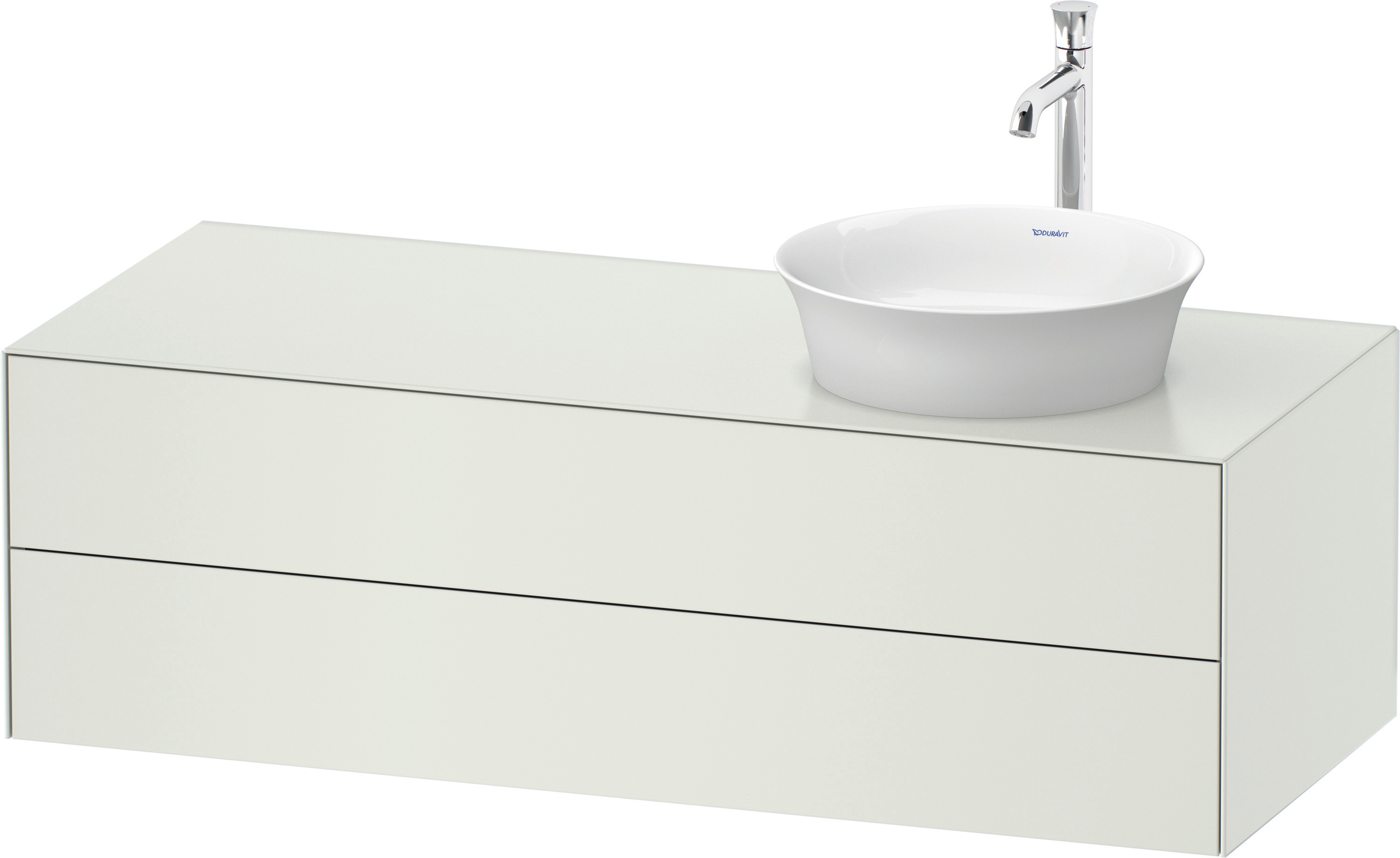 Duravit WTU White Tulip wandh,2 SchKa,B re. 408x1300x550mm, Weiß Seidenmatt ohne ES