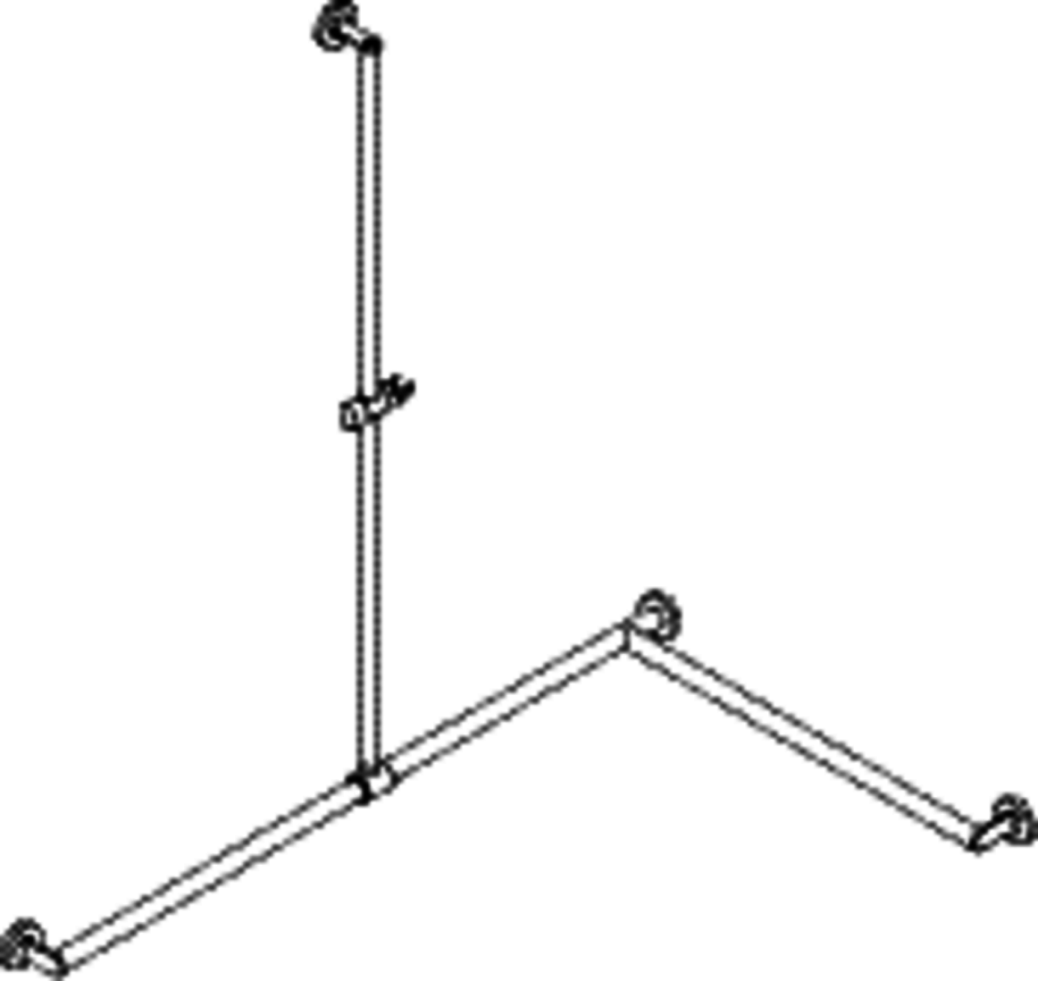 HEWI DUHA, d:25/30,A1:1250, W1:1185, W2: 765, re, plvb weiß tiefmatt
