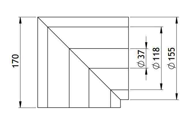 Silver System - Winkel ID 037 - AD 155 PIR,200% n. GEG,90Grad,DN25,Farbe:silber