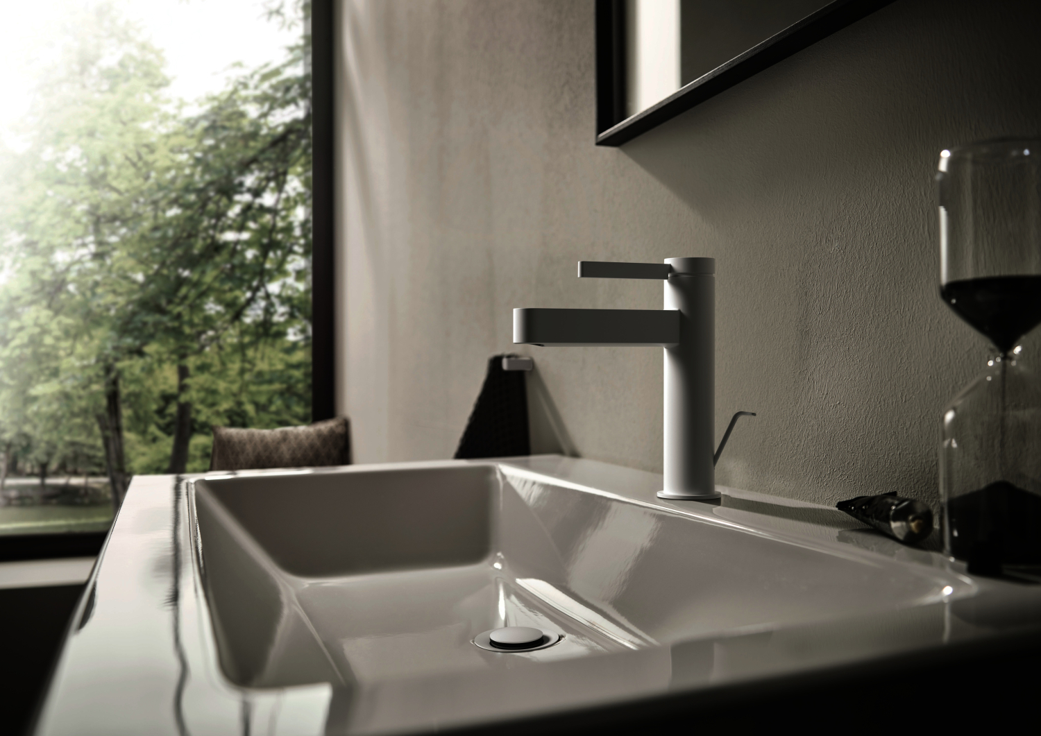 Hansgrohe Waschtischmischer 110 Finoris m.Zugstangen-Ablaufgarnitur mattweiss