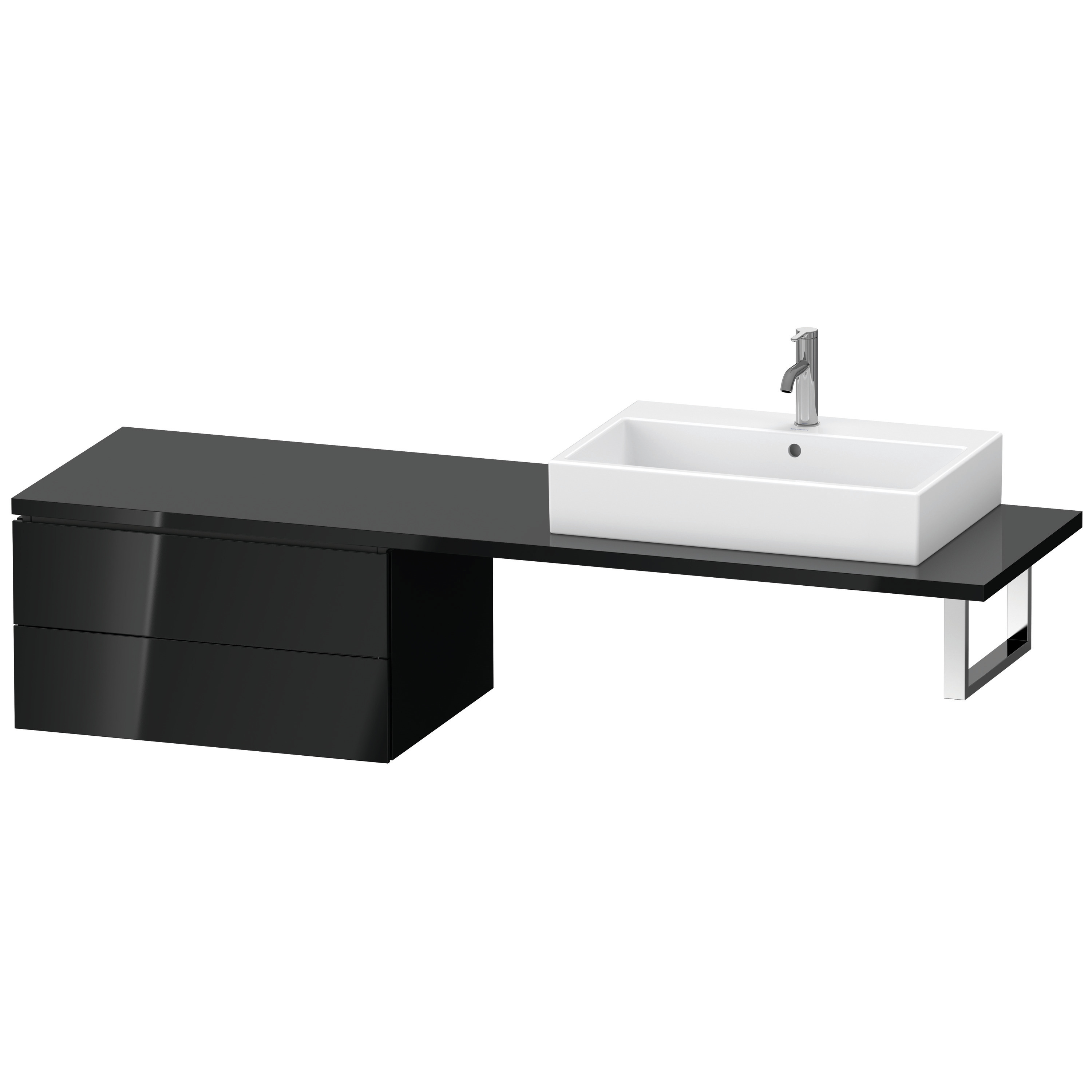 Duravit US f.Kons.Comp. L-Cube400x720x547mm 2 Schk.schwarz hgl.