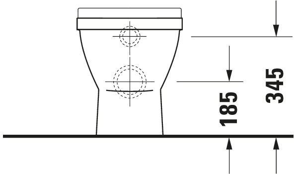 DU Stand-WC Starck 3 560 mm Tiefspüler, Abgang waagrecht, weiß