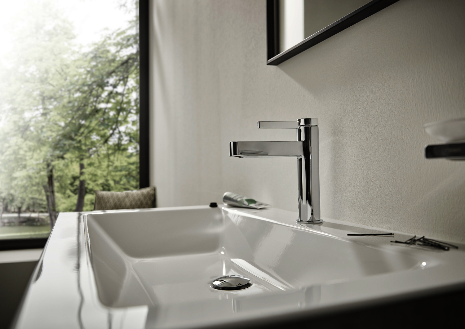 Hansgrohe Waschtischmischer 110 Finoris mit Push-Open Ablaufgarnitur chrom