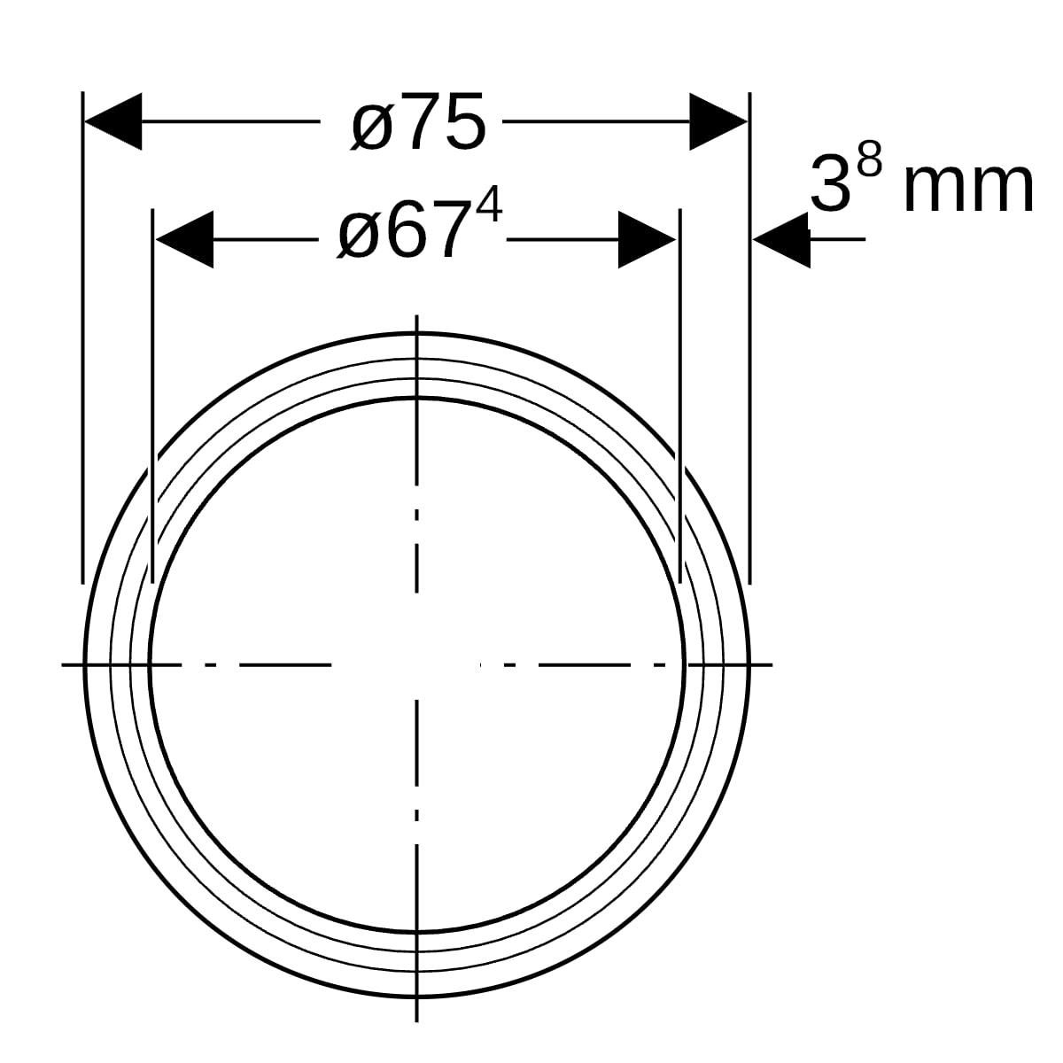 Geberit Silent-Pro Rohr mit Muffe d75mm L25cm