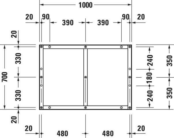 DU Fußgestell für Duschwanne Tempano 1000x700mm