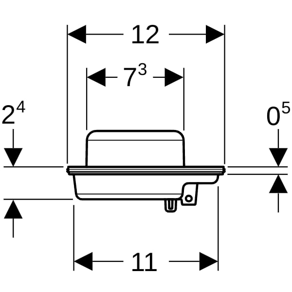 Geberit GV-Einsatz, Sperrwasserhöhe 27mm f. Varino Bodeneinlauf 13x13cm