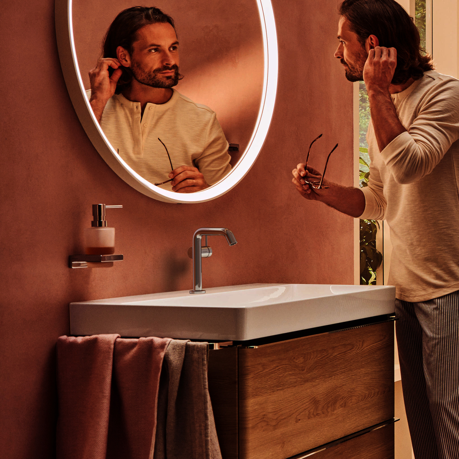 Hansgrohe WTM 150 Tecturis S Fine CoolStart  EcoSmartu.  m. Push-Open Ablaufg. chrom