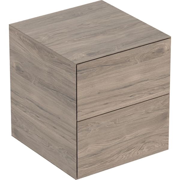 Geberit ONE Seitenschrank mit 2 Schubl. 45x49,2x47cm, Nussbaum hickory