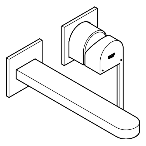 GROHE 2-L-WT-Wandbatterie Plus 29306_3 FMS für 23200 Ausladung 203mm chrom
