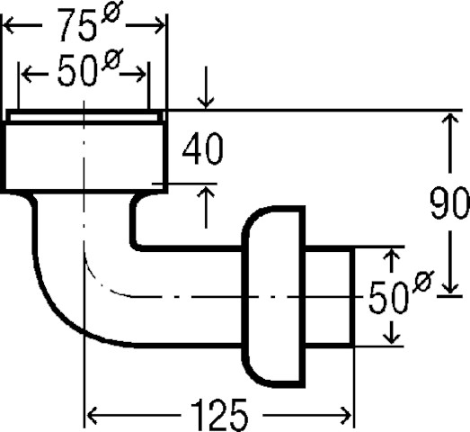 Viega Anschlussbogen 3228 in 50x50mm Kunststoff weiss