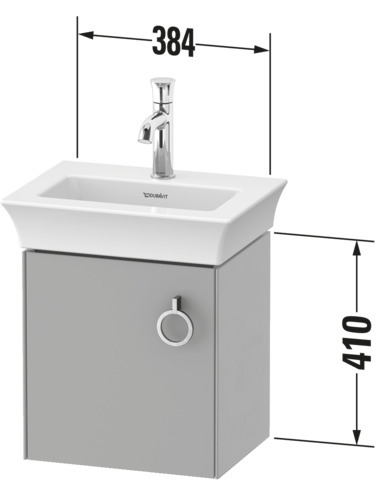 Duravit WTU wandh. White Tulip,1 Tür m.Griff 410x384x298,TA l.,A.Nussb.M./Taupe Sdm