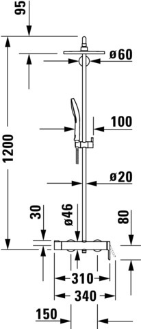 DU C.1 Duschsystem Einhebel Brausemisch. Keramikmischsystem, Chrom HG