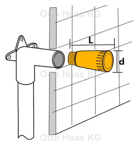 Haas Baustopfen mit Ms-Gewinde 1/2" Nr.3377, weiß