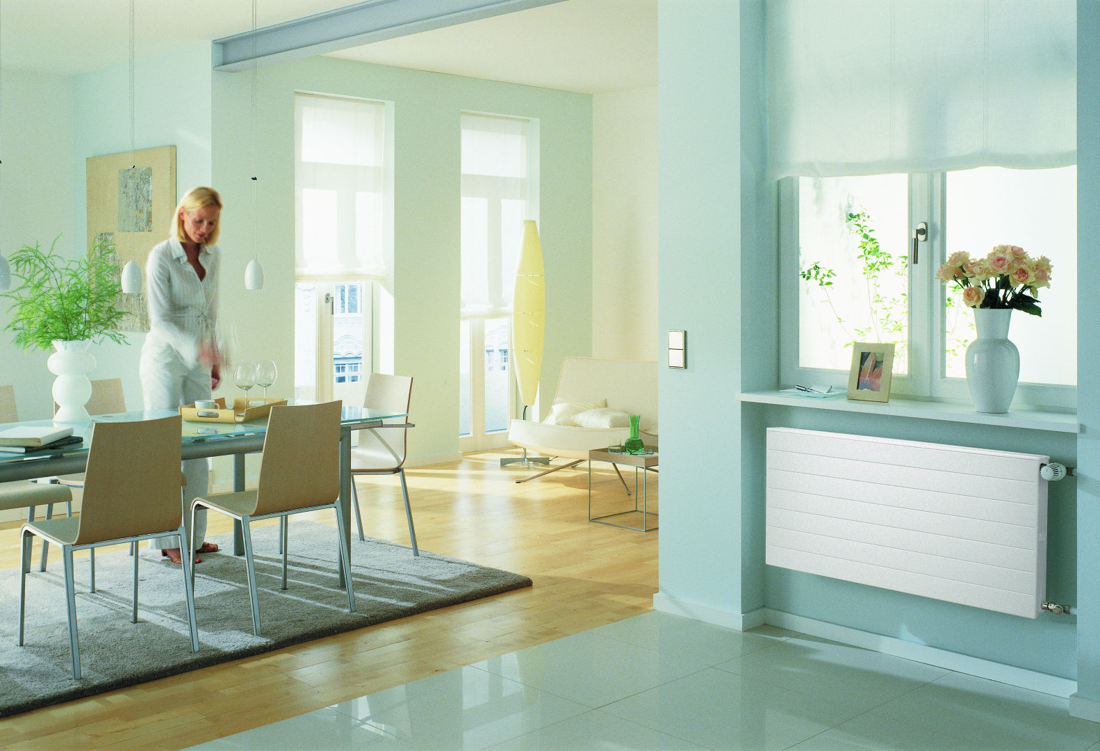 Kermi x2 Line-K-DIN T12 959x66x405 QN686, RAL9016, 10bar, m.Abd, BK