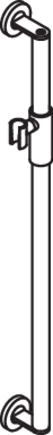 HEWI Brausehalterstange, d:32, L:900, plvb, Br.H.mag. schw tiefmatt