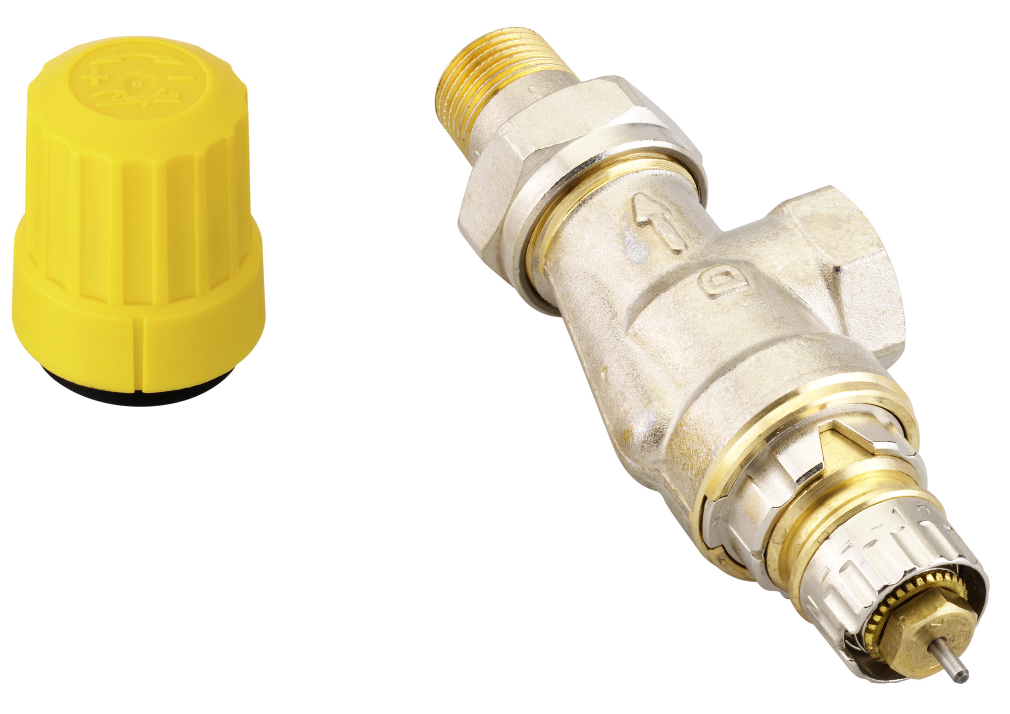 Danfoss Ventilgehäuse RA-UN 10 R 3/8, UK (Axial), matt vernickelt