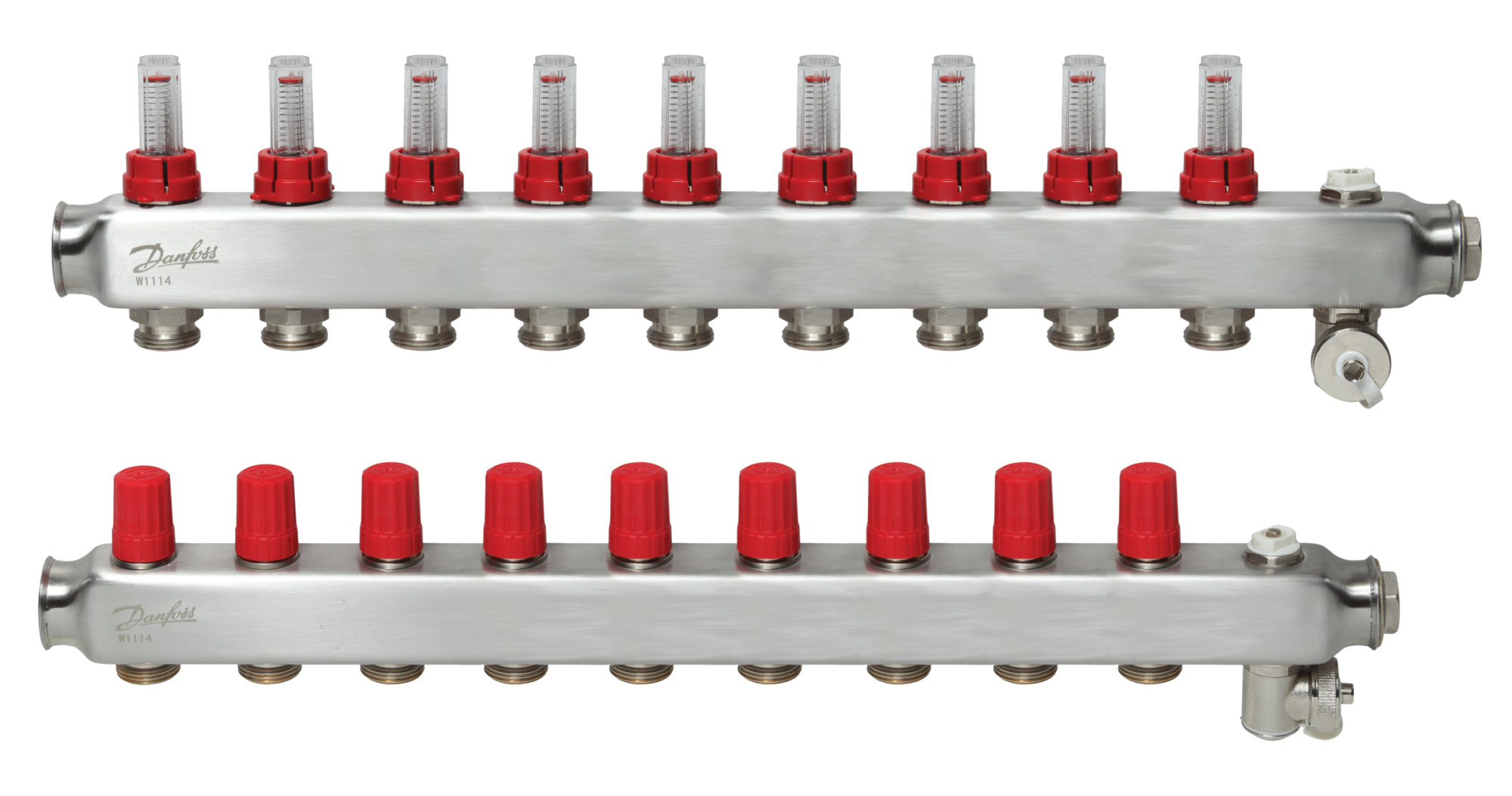 Danfoss FBH-Verteiler SSM-9F 9 Kreise, mit Durchflussanzeige