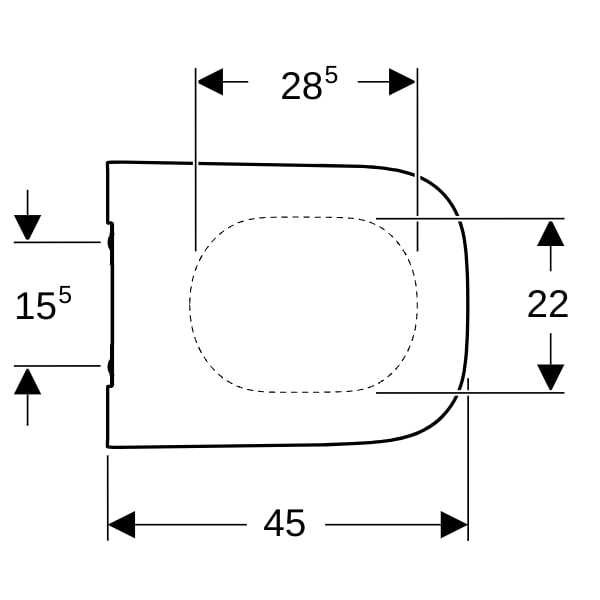 Geberit Smyle WC-Sitz, eckig, schmales Design weiß