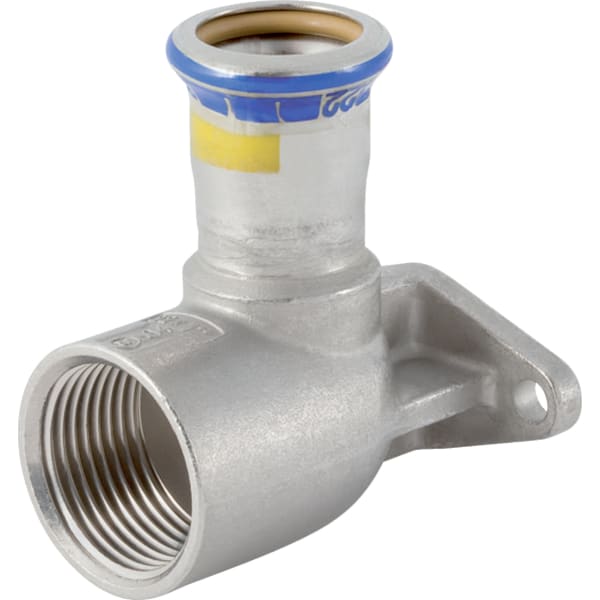 Geberit Mapress Edelstahl Anschlusswinkel90Gr abgesetzt, Lochkreis 50mm (Gas) d22-Rp1