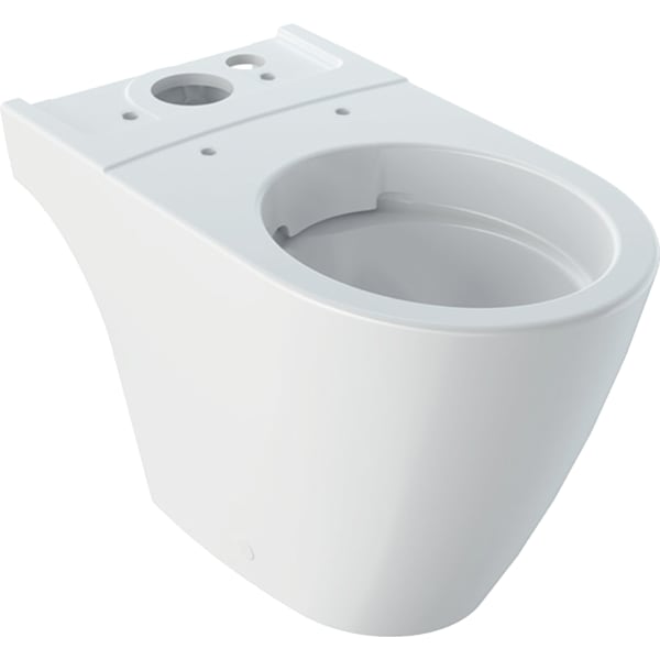 Geberit iCon Stand-WC für AP-SPK aufgesetzt Tiefspüler Rimfree, Abg.multi, weiß Tect