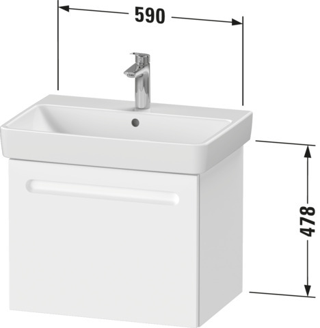 Duravit WTU Duravit No.1 wandhäng. 1 Auszug 478x590x426mm, Weiß Matt