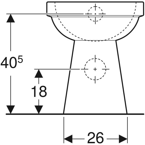 Geberit Renova Comfort Stand-WC Flachspüler erhöht/barrierefrei, Abgang horiz., weiß