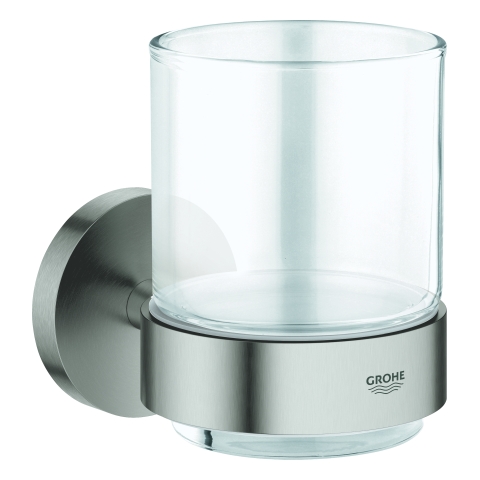 GROHE Glas Essentials 40447_1 mit Halter supersteel