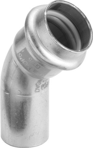 Viega Bogen 45 Grad SC Sanpress Inox G 0226.1 für Gas in 18mm Edelstahl