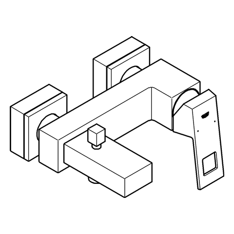 GROHE EH-Wannenbatterie Eurocube 23140 Wandmontage eigensicher supersteel