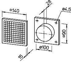 Helios G 100 B Lüftungsgitter, braun
