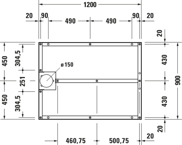 DU Fußgestell für Stonetto Duschwanne 1200x900mm